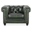 Charleston Leather Tufted Club Chair in Green by Hooker Furniture