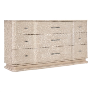 Hooker Furniture Nouveau Chic 9-Drawers Wood Bedroom Dresser in Sandstone