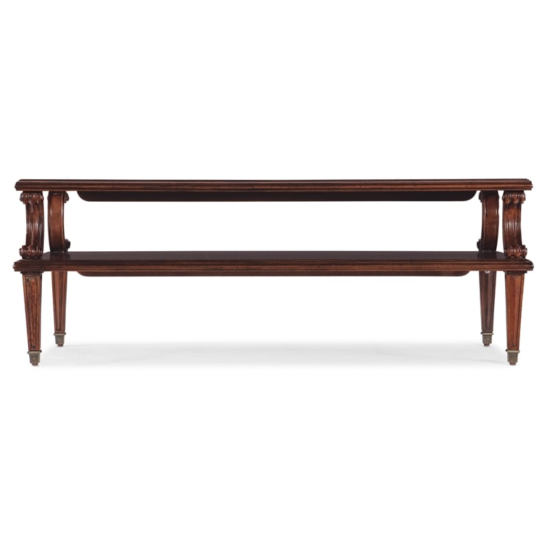 Charleston Wood Rectangle Cocktail Table in Cherry Brown by Hooker Furniture
