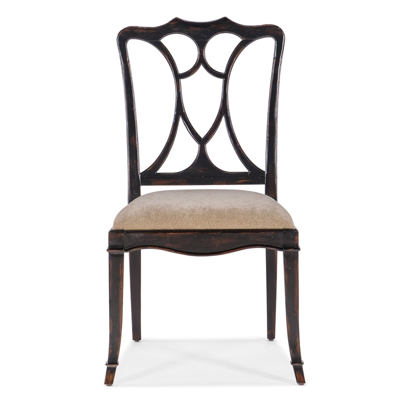 Hooker Furniture Charleston Fabric Upholstered Side Chair in Black Cherry