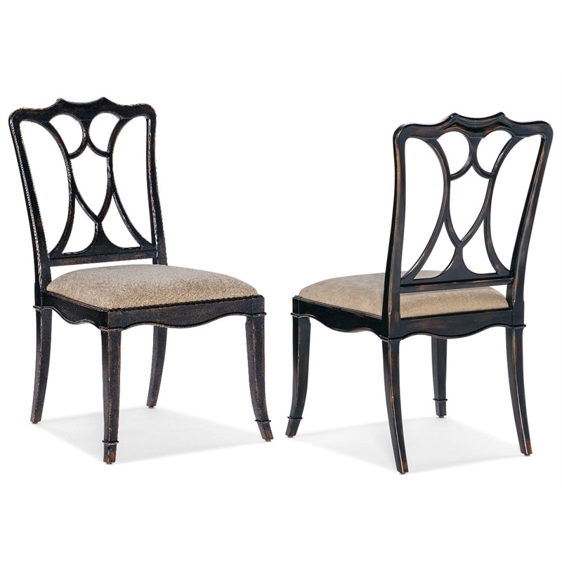 Hooker Furniture Charleston Fabric Upholstered Side Chair in Black Cherry