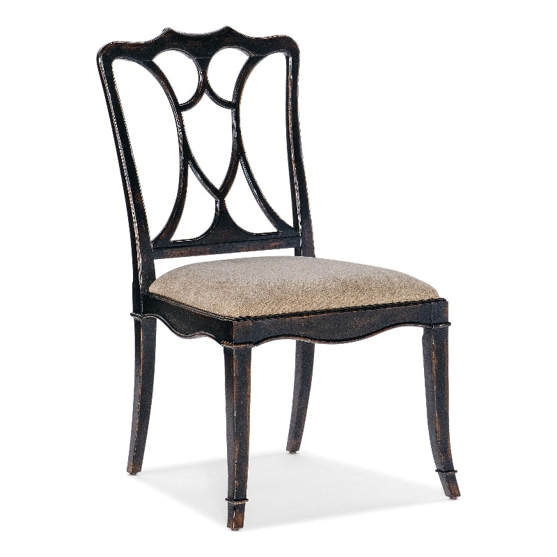 Hooker Furniture Charleston Fabric Upholstered Side Chair in Black Cherry