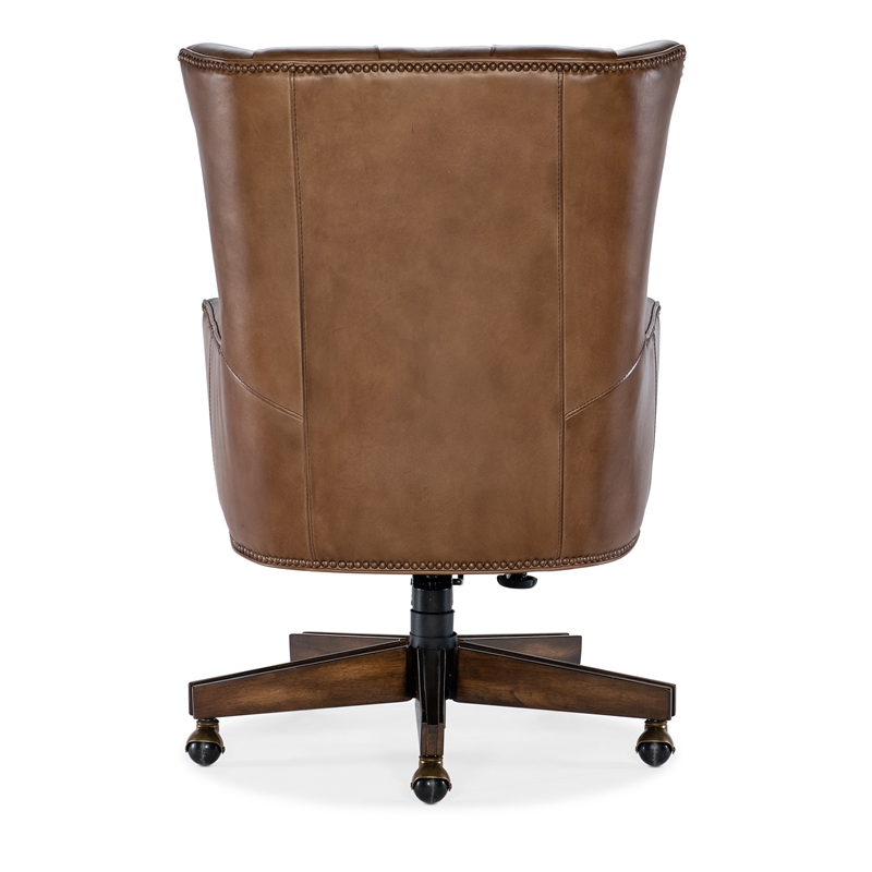 Hooker Furniture Finley Traditional Leather Executive Desk Chair in Brown