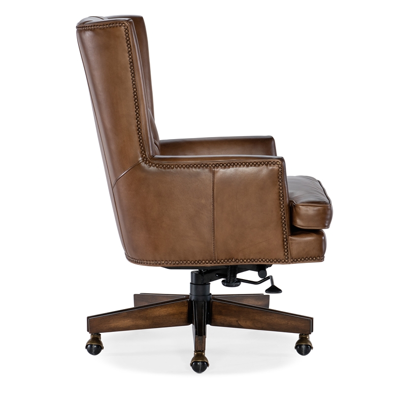Hooker Furniture Finley Traditional Leather Executive Desk Chair in Brown