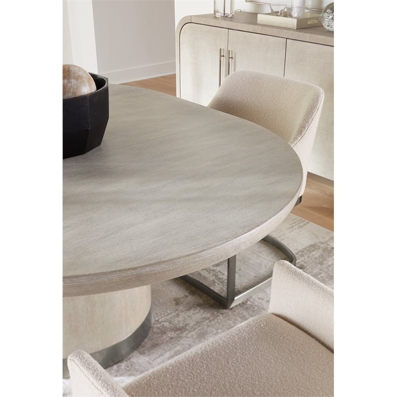 Modern Mood Round Wood Dining Table w/ 18in leaf in Natural by Hooker Furniture