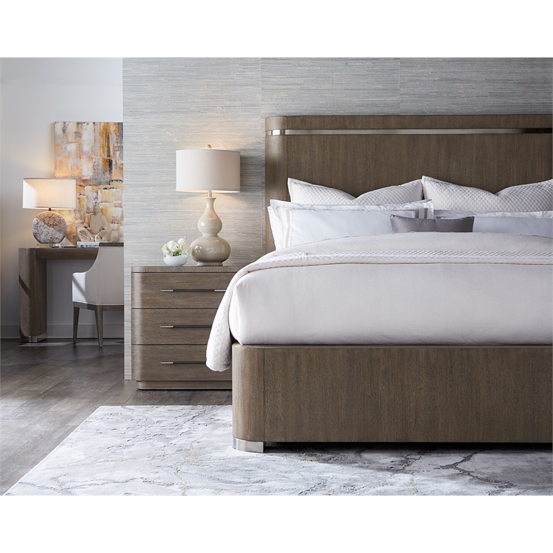 Hooker Furniture Modern Mood Cal King Wood Panel Bed in Brown