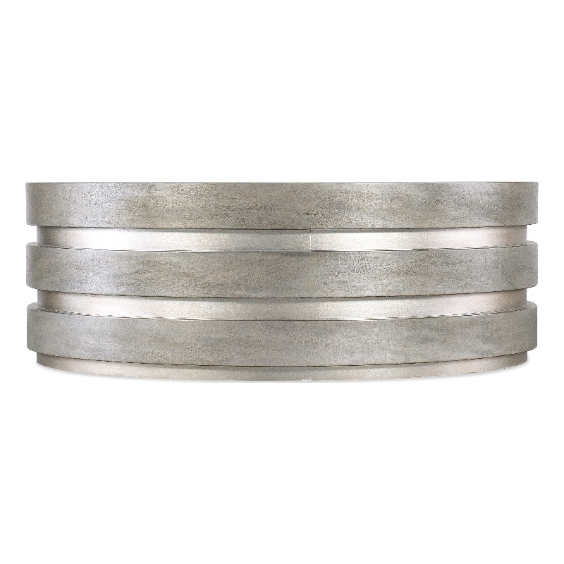 Melange Metal Banded Cocktail Table in Silver by Hooker Furniture