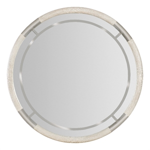 Modern Mood Round Wood Framed Mirror in Natural by Hooker Furniture