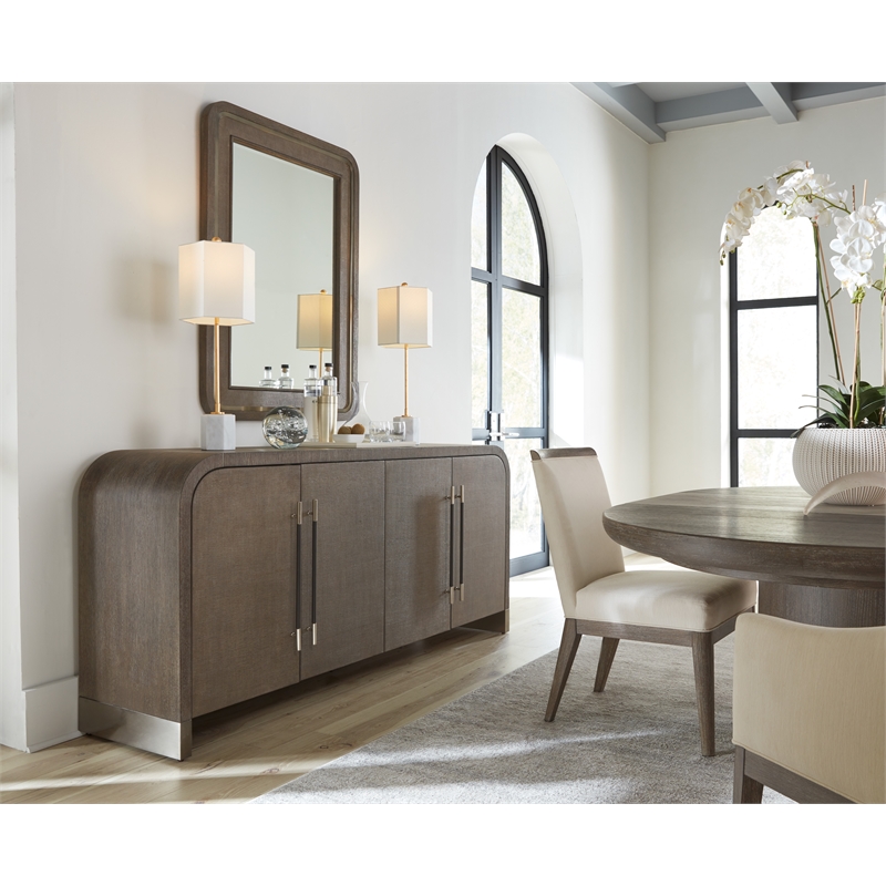 Modern Mood Wood Framed Landscape Mirror in Brown by Hooker Furniture