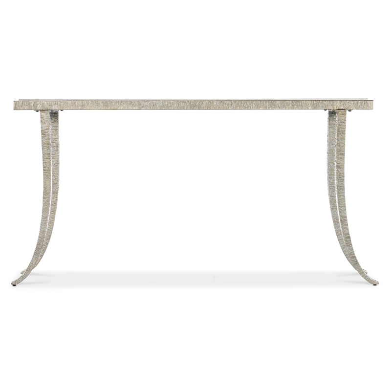 Melange Sabre Marble Top Console Table in Silver by Hooker Furniture