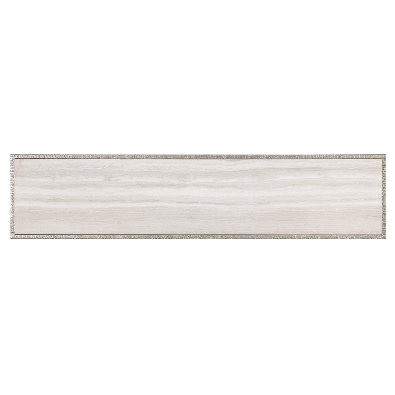 Melange Sabre Marble Top Console Table in Silver by Hooker Furniture