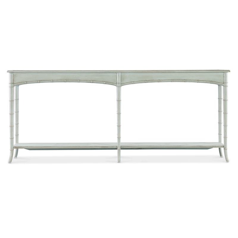 Charleston Wood Console Table w/ Bamboo Style Legs in Blue by Hooker Furniture