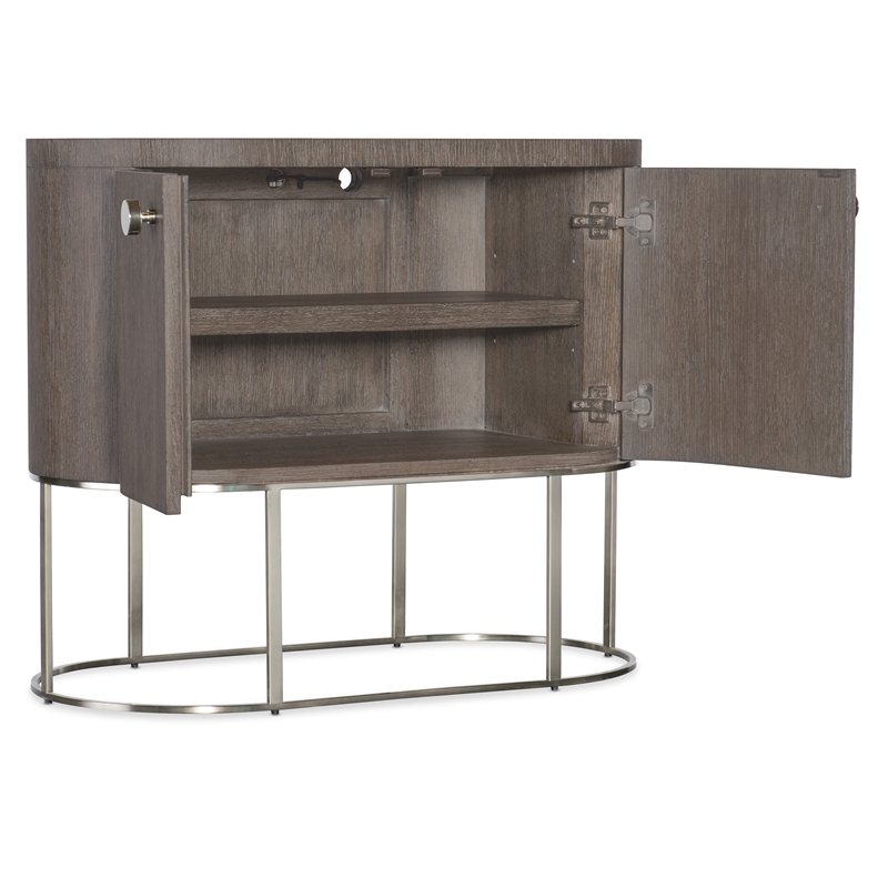 Modern Mood Oval Wood Nightstand in Brown by Hooker Furniture