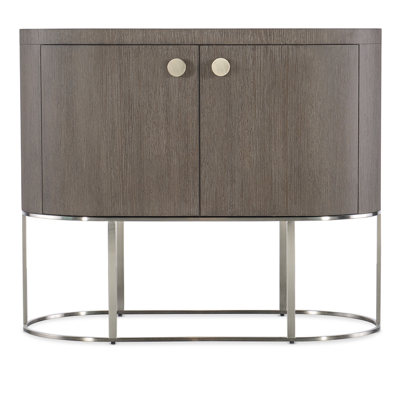 Modern Mood Oval Wood Nightstand in Brown by Hooker Furniture