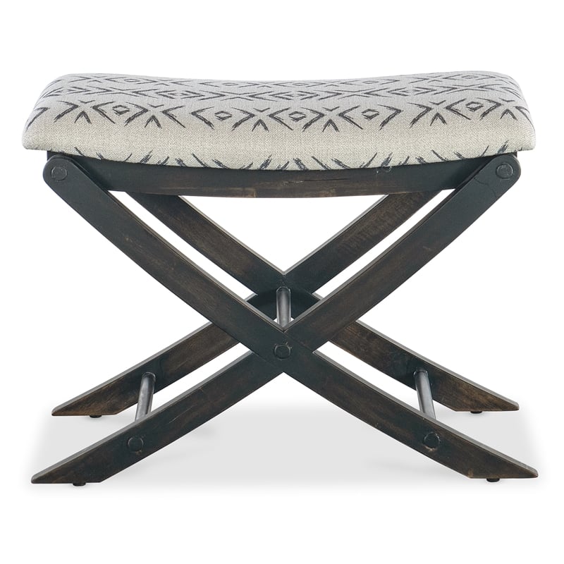 Retreat Fabric Upholstered Camp Stool Bed Bench in Black by Hooker Furniture