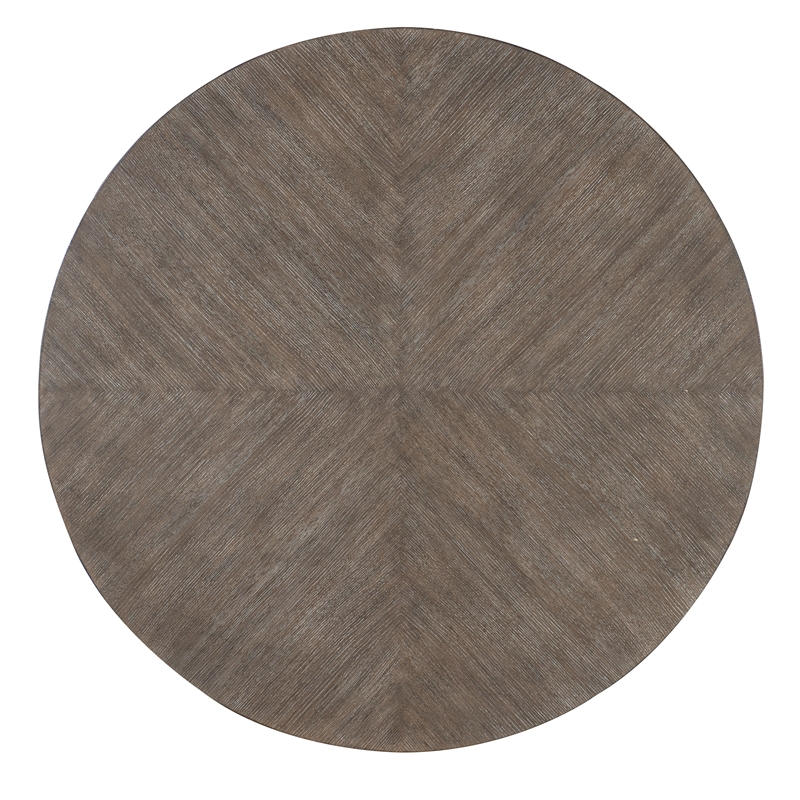 Modern Mood Round Wood Cocktail Table in Brown by Hooker Furniture