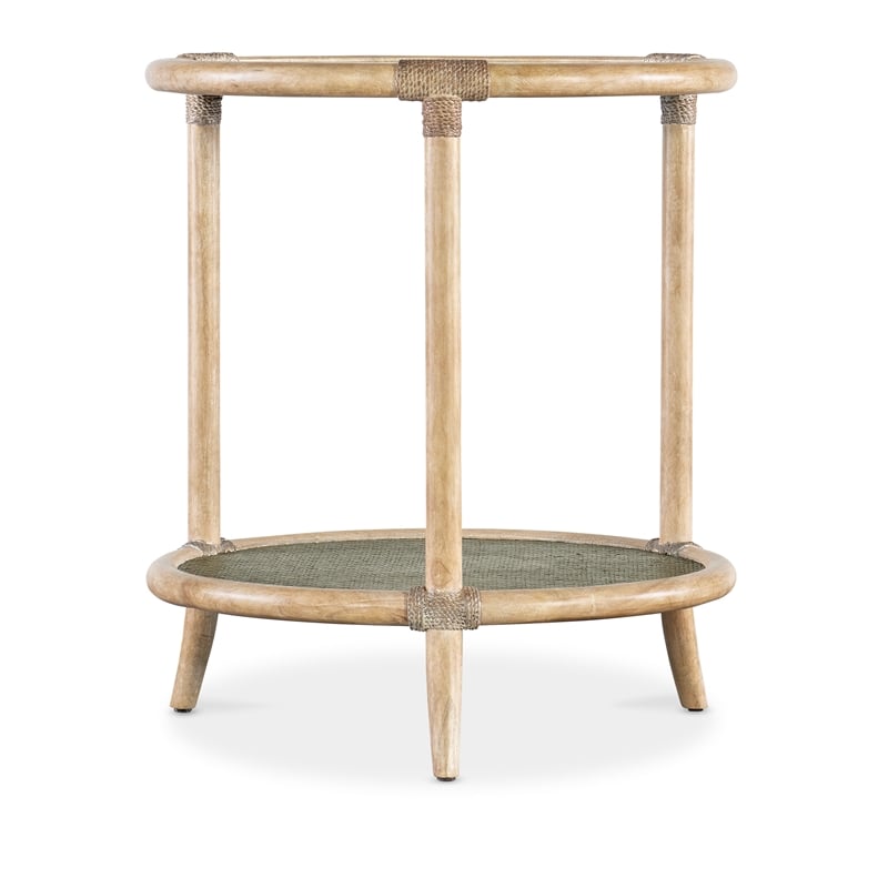 Retreat Raffia Wood End Table in Beige by Hooker Furniture