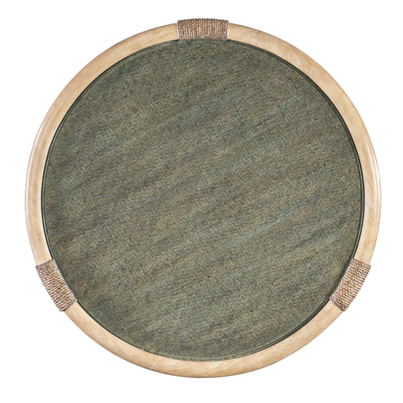Retreat Raffia Wood End Table in Beige by Hooker Furniture