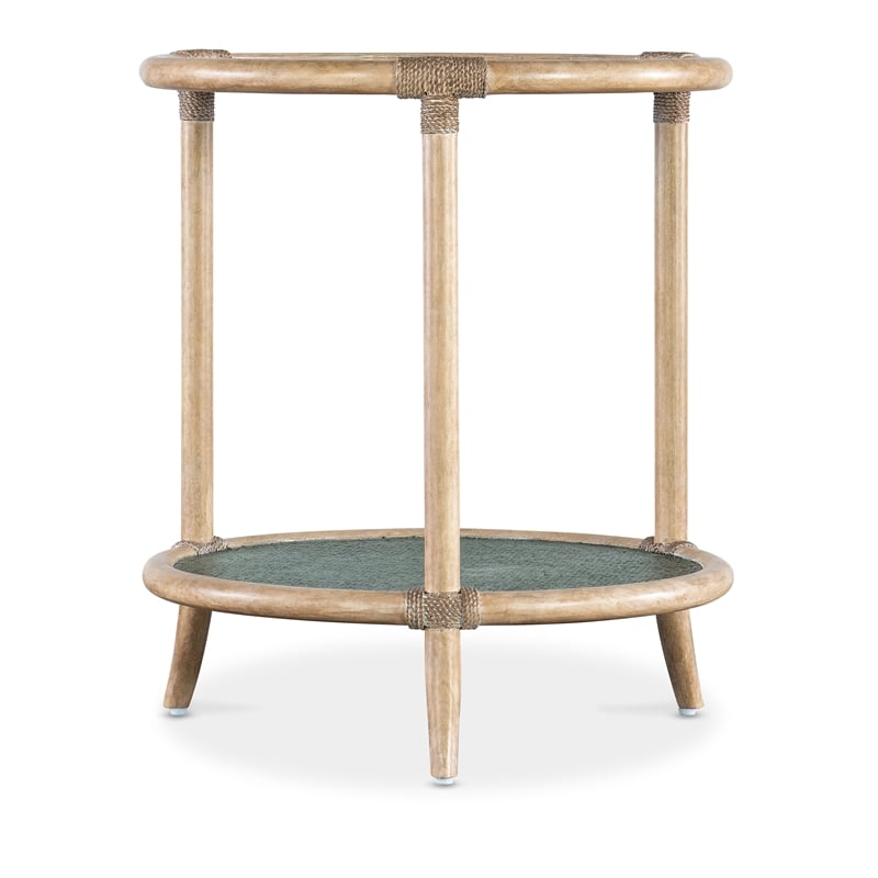 Retreat Raffia Wood End Table in Beige by Hooker Furniture