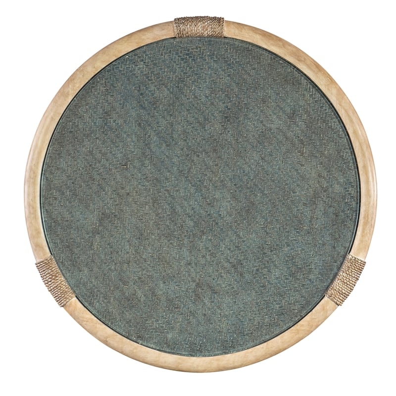 Retreat Raffia Wood End Table in Beige by Hooker Furniture