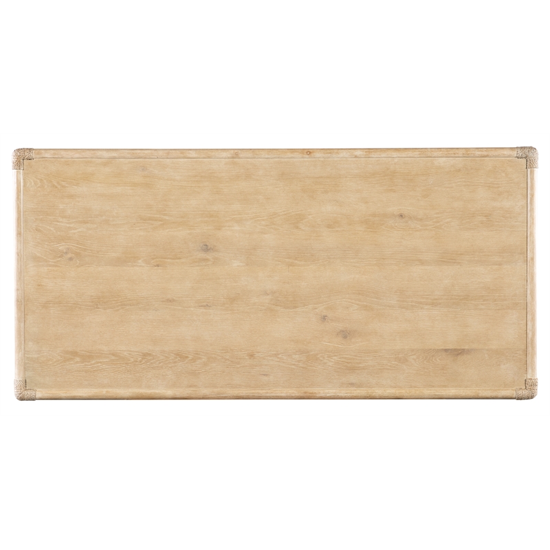 Retreat Pole Rattan Wood Cocktail Table in Beige by Hooker Furniture