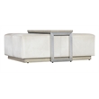 Hooker Furniture Melange Bridged Hair-on-Hide Leather Cocktail Table in White