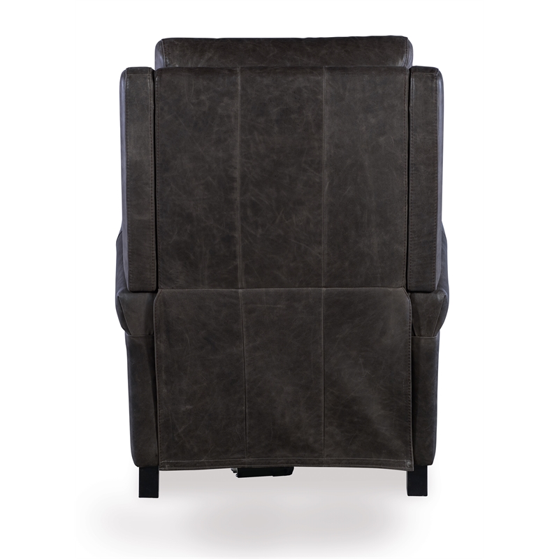 Hooker Furniture Hurley Leather Power Recliner with Power Headrest in Gray