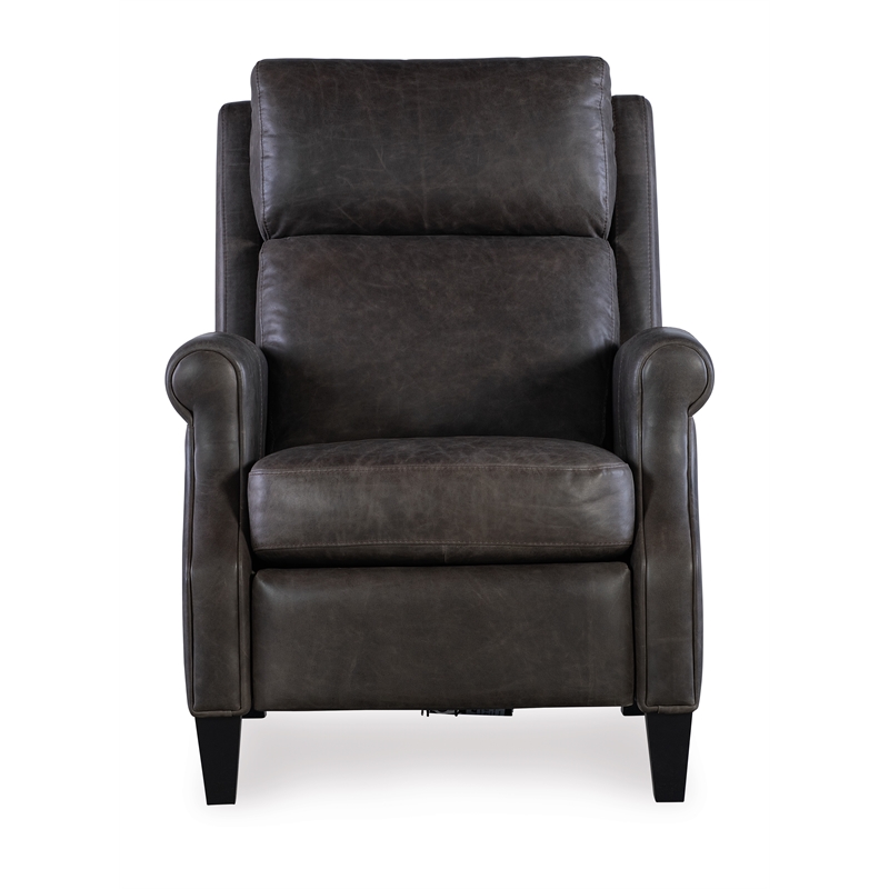 Hooker Furniture Hurley Leather Power Recliner with Power Headrest in Gray