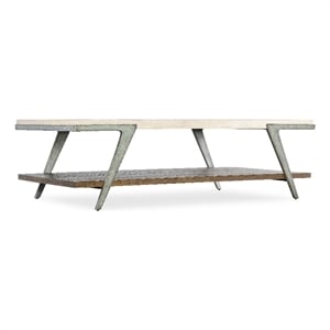 Hooker Furniture Commerce and Market Boomerang Marble Cocktail Table in White
