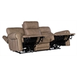 Hooker Furniture Duncan Power Leather Sofa w/ Power Headrest & Lumbar in Brown