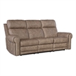 Hooker Furniture Duncan Power Leather Sofa w/ Power Headrest & Lumbar in Brown