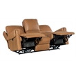 Hooker Furniture Somers Power Leather Sofa w/ Power Headrest in Brown