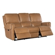 Hooker Furniture Somers Power Leather Sofa w/ Power Headrest in Brown