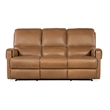 Hooker Furniture Somers Power Leather Sofa w/ Power Headrest in Brown