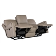 Hooker Furniture Somers Power Leather Sofa w/ Power Headrest in Gray