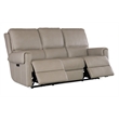 Hooker Furniture Somers Power Leather Sofa w/ Power Headrest in Gray