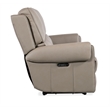 Hooker Furniture Somers Power Leather Sofa w/ Power Headrest in Gray