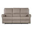 Hooker Furniture Somers Power Leather Sofa w/ Power Headrest in Gray