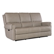 Hooker Furniture Somers Power Leather Sofa w/ Power Headrest in Gray