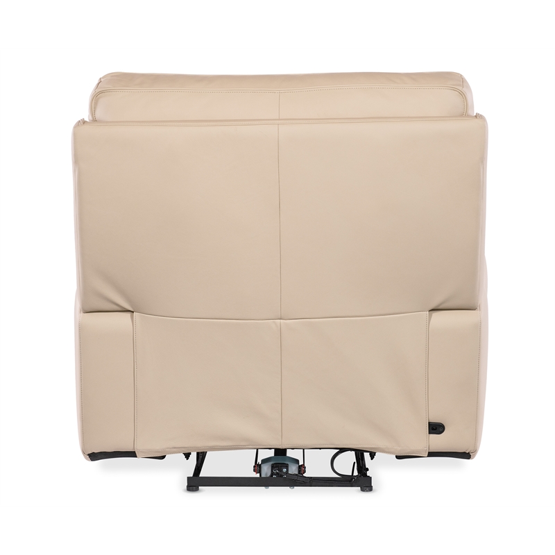 Kramer Zero Gravity Power Leather Recliner w/ Power Headrest in Beige by Hooker