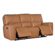 Miles Zero Gravity Leather Power Sofa in Brown by Hooker Furniture