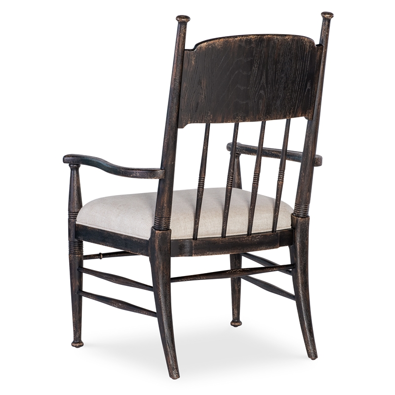 Hooker Furniture Americana Fabric Upholstered Seat Arm Chair in Beige