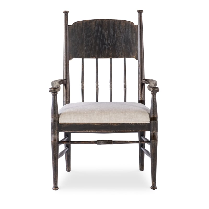 Hooker Furniture Americana Fabric Upholstered Seat Arm Chair in Beige