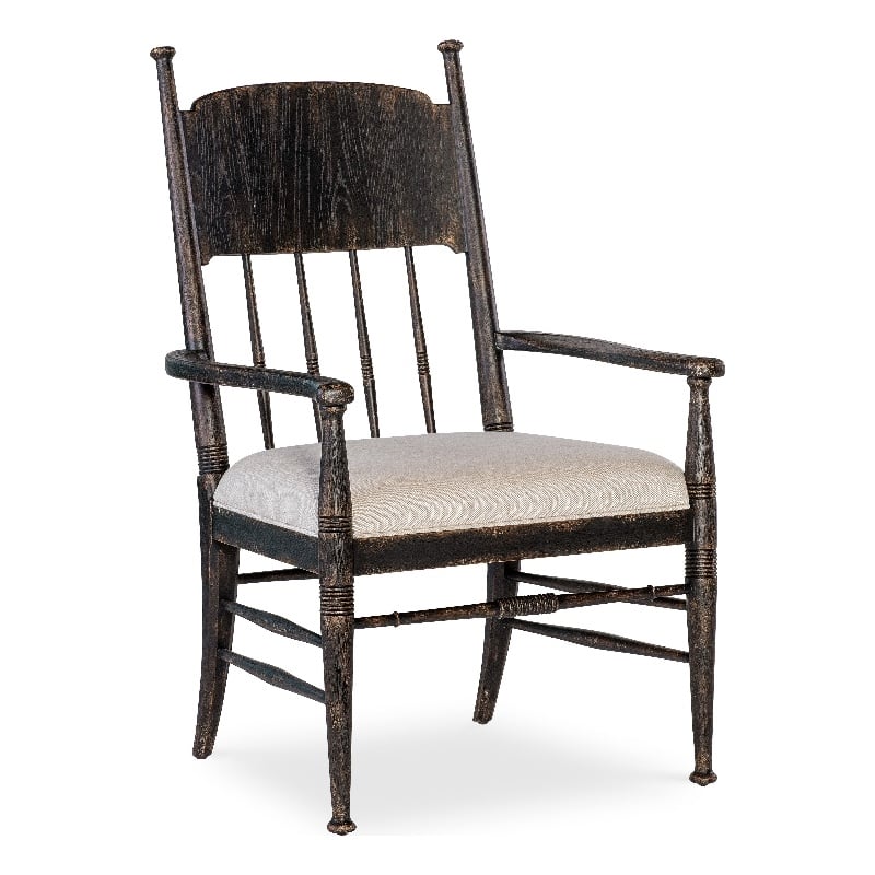 Hooker Furniture Americana Fabric Upholstered Seat Arm Chair in Beige