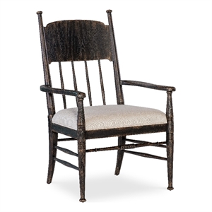 Hooker Furniture Americana Fabric Upholstered Seat Arm Chair in Beige