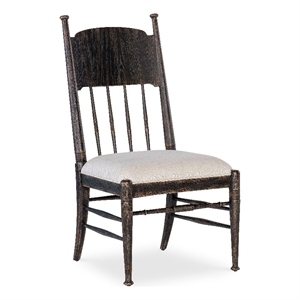 Hooker Furniture Americana Fabric Upholstered Seat Side Chair in Beige