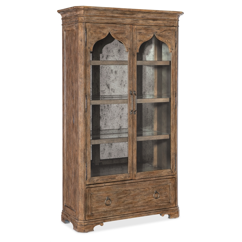 Hooker Furniture  Americana Wood Display Cabinet in Brown