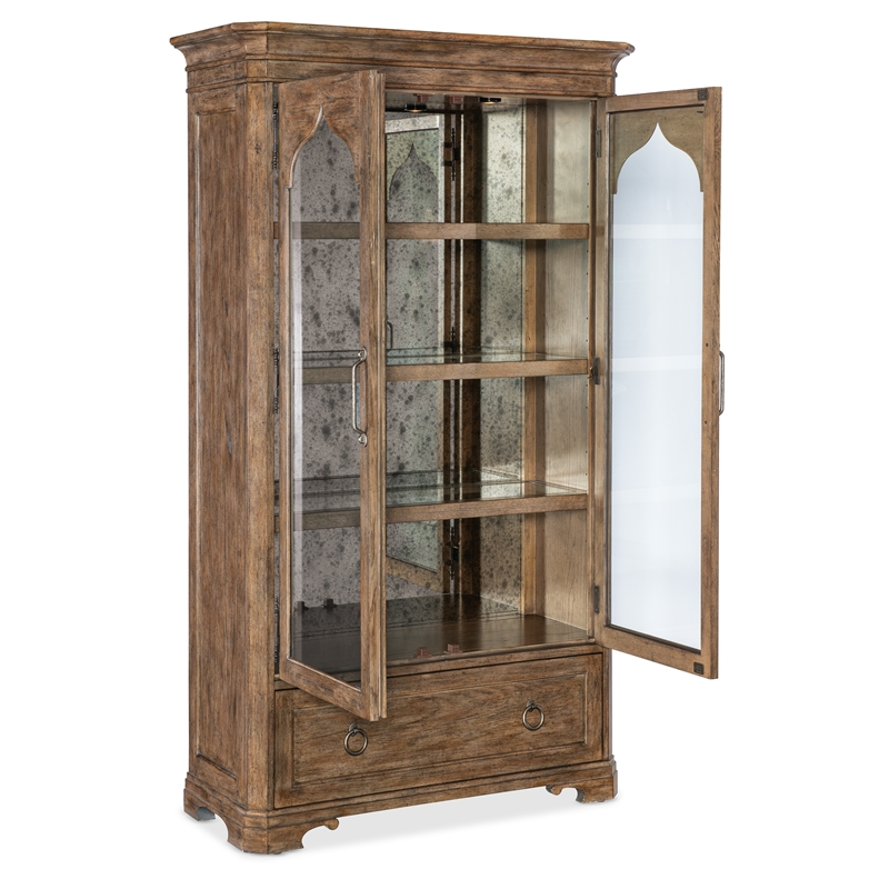 Hooker Furniture  Americana Wood Display Cabinet in Brown