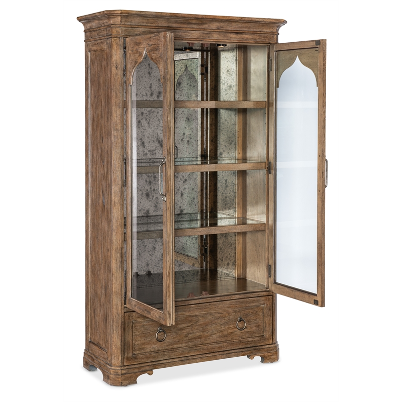 Hooker Furniture  Americana Wood Display Cabinet in Brown