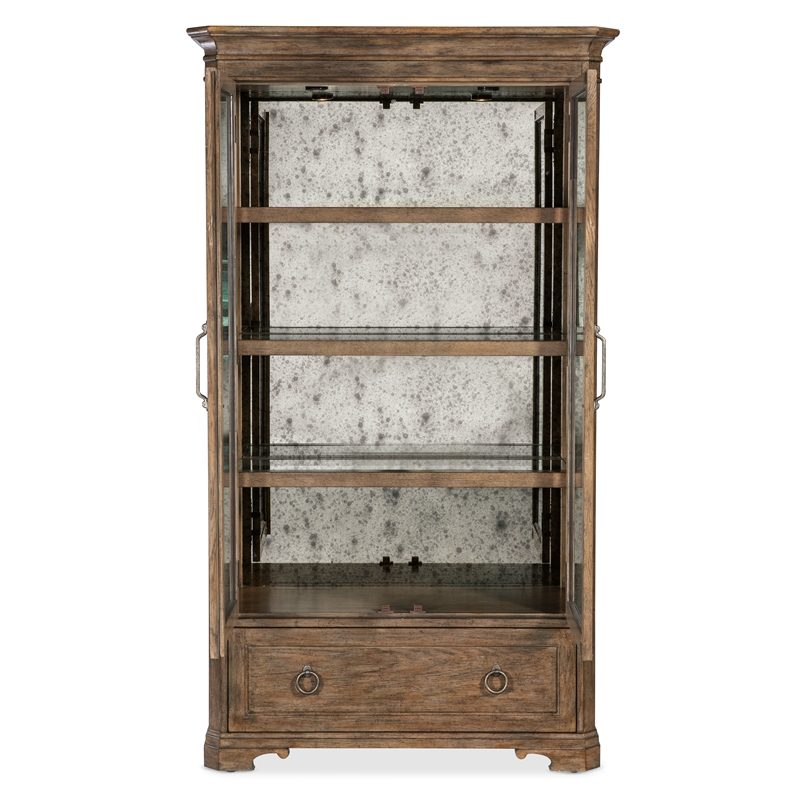 Hooker Furniture  Americana Wood Display Cabinet in Brown